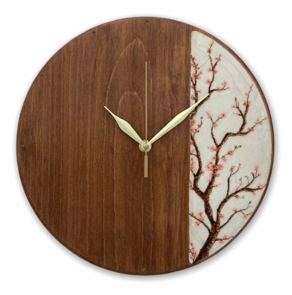 Tree-bloosm-wooden-wall-clock